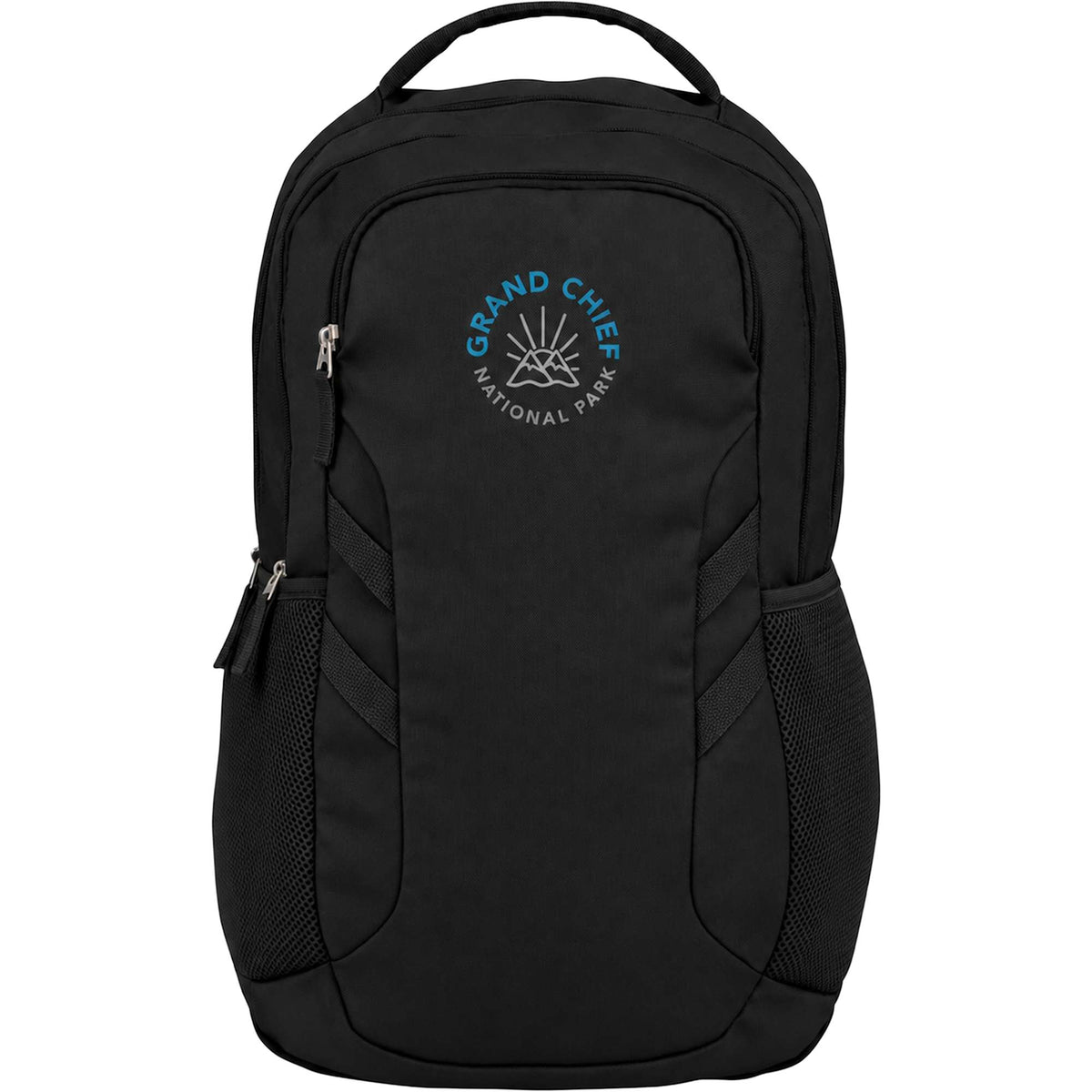 Cadence Laptop Backpack in Recycled Polyester, 15 Inch Transfer - Black - Front