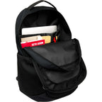 Cadence Laptop Backpack in Recycled Polyester, 15 Inch Transfer - Black - Propped