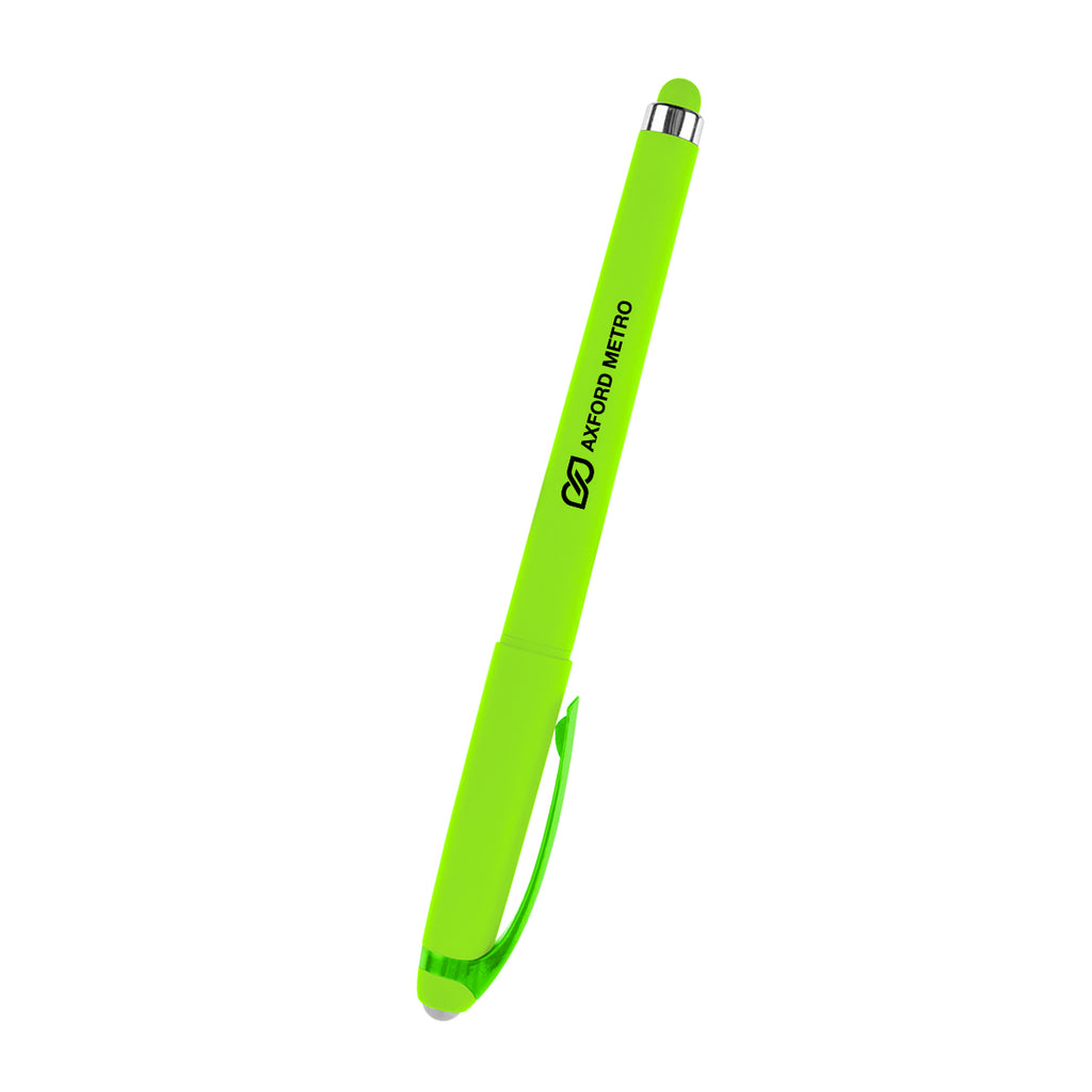 Callahan Gel Stylus Pen in Recycled ABS - Lime Green - Silk Screen