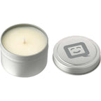 Calm Meadow Soy Candle in a Mini Tin, 2.7 oz Laser Engraving - Silver - Left Angle