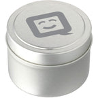 Calm Meadow Soy Candle in a Mini Tin, 2.7 oz Laser Engraving - Silver - Right Angle