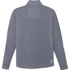 Caltech Knit Quarter Zip for Men Debossing - Steel Grey - Back Flat
