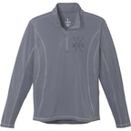 Caltech Knit Quarter Zip for Men Debossing - Steel Grey - Flat