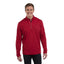 Caltech Knit Quarter Zip for Men Debossing - Vintage Red - Front On Model