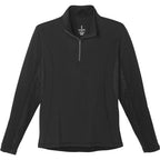 Caltech Knit Quarter Zip for Men Embroidery - Black - Front Flat 2
