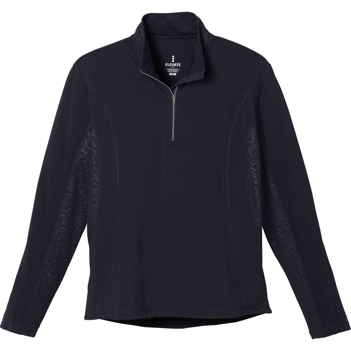 Caltech Knit Quarter Zip for Men Embroidery - Navy - Front Flat