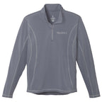 Caltech Knit Quarter Zip for Men Embroidery - Steel Grey - Flat 2
