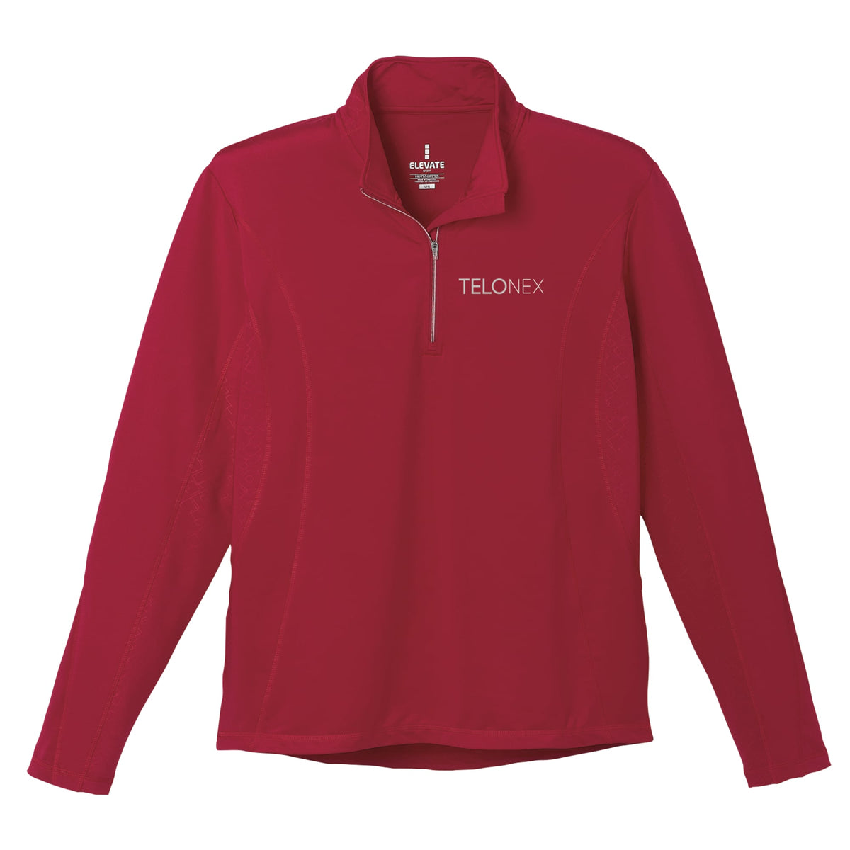 Caltech Knit Quarter Zip for Men Embroidery - Vintage Red - Flat