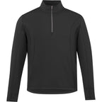 Caltech Knit Quarter Zip for Men Laser Engraving - Black - Front