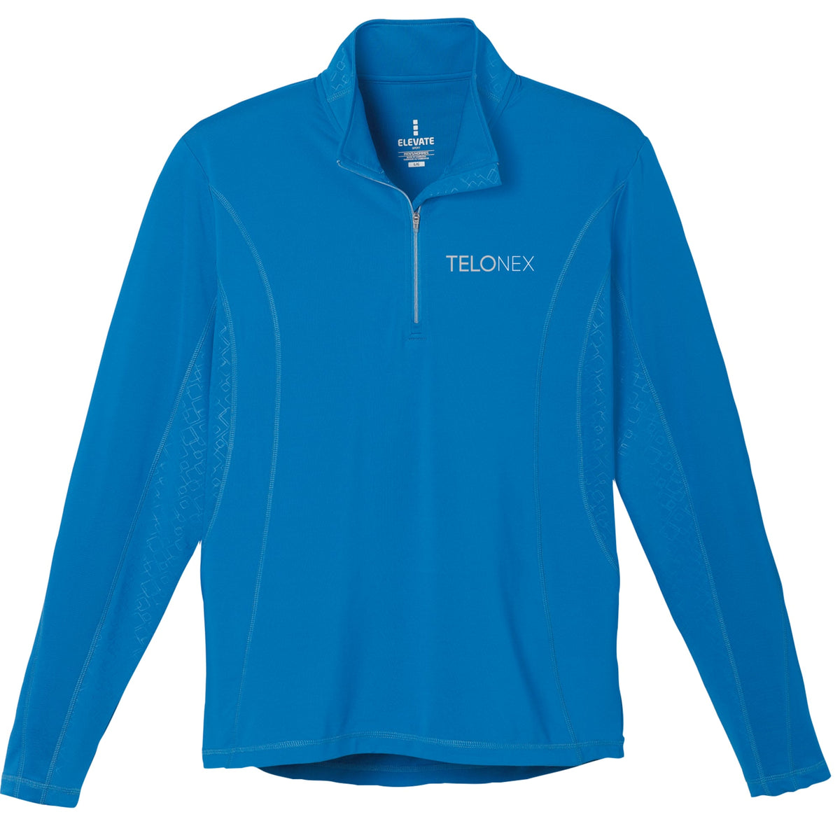 Caltech Knit Quarter Zip for Men Laser Engraving - Olympic Blue - Flat