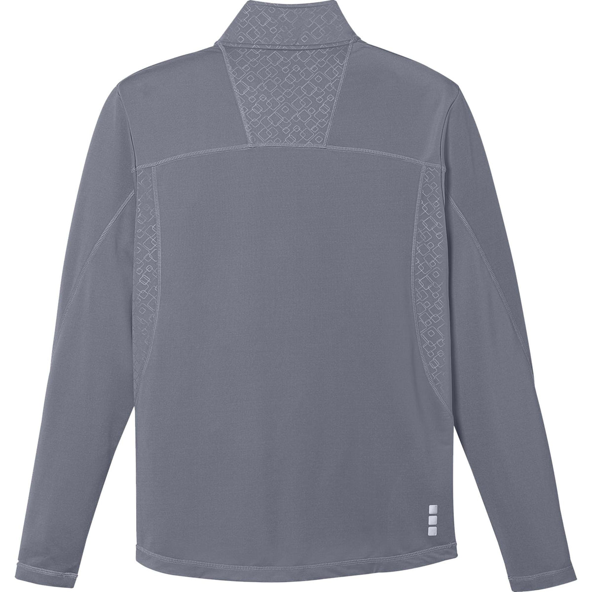 Caltech Knit Quarter Zip for Men Laser Engraving - Steel Grey - Back Flat