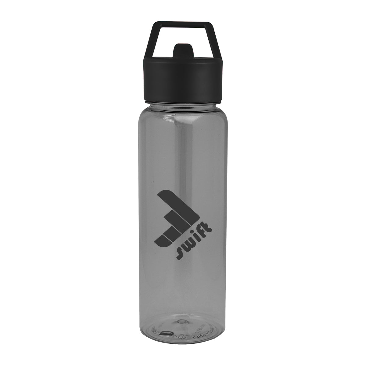 Cambria Bottle in Recycled PET, 32 oz - Translucent Charcoal - Silk Screen