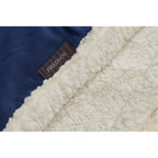 Cambridge Oversized Sherpa Blanket, 72 x 60 Inches Embroidery - Navy - Detail 2
