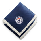 Cambridge Oversized Sherpa Blanket, 72 x 60 Inches Embroidery - Navy - Front 5