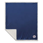 Cambridge Oversized Sherpa Blanket, 72 x 60 Inches Embroidery - Navy - Front