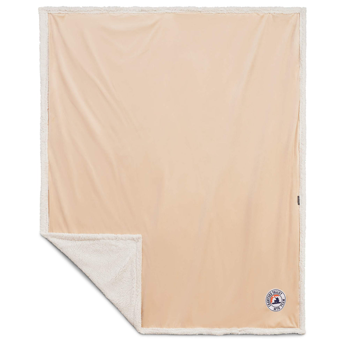 Cambridge Oversized Sherpa Blanket, 72 x 60 Inches Embroidery - Tan - Photo 3