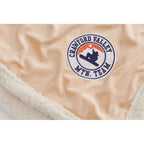 Cambridge Oversized Sherpa Blanket, 72 x 60 Inches Embroidery - Tan - Photo