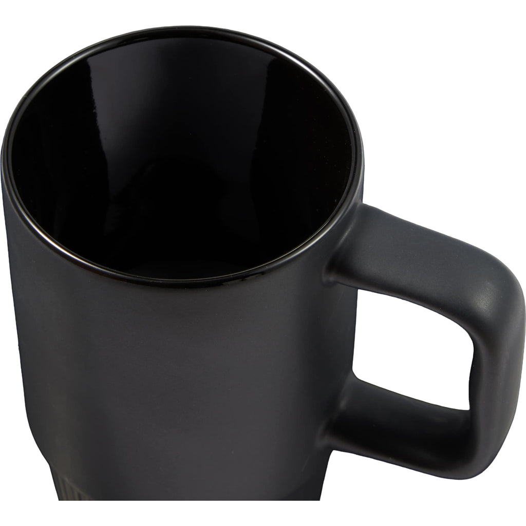 Camden Ceramic Mug with Slide Lid, 13 oz - Black - Detail
