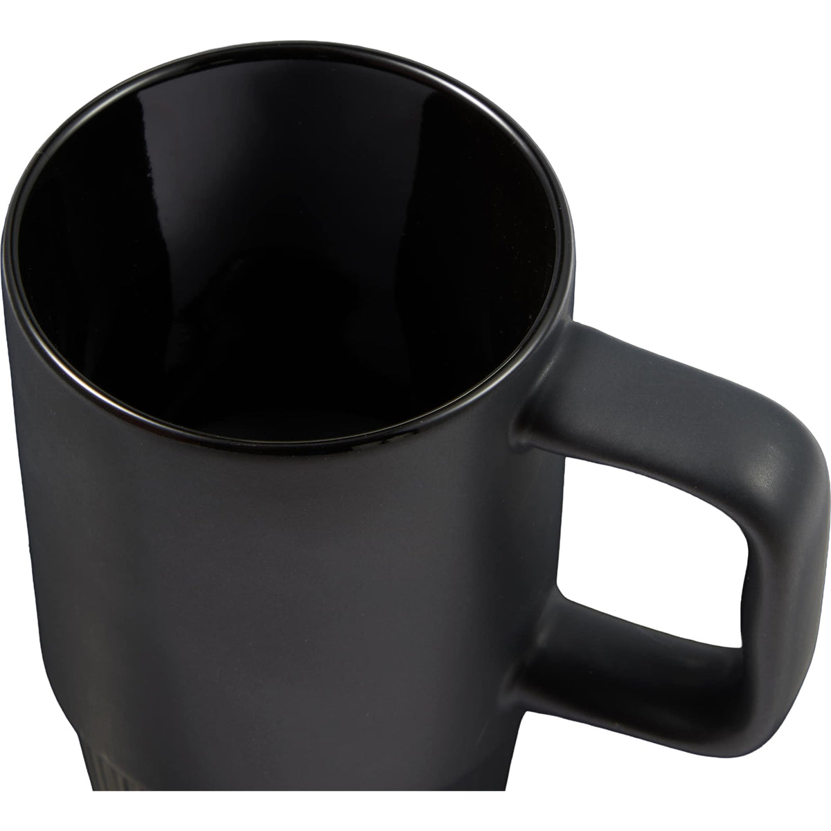 Camden Ceramic Mug with Slide Lid, 13 oz - Black - Detail