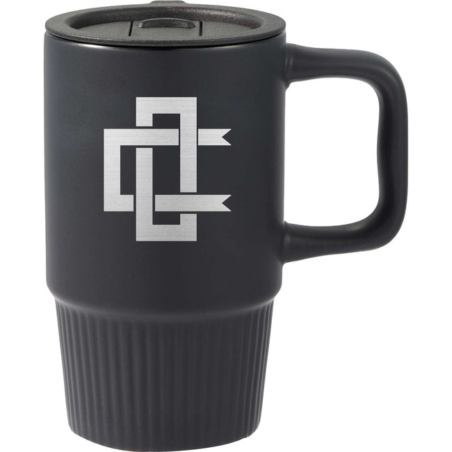 Camden Ceramic Mug with Slide Lid, 13 oz Laser Engraving