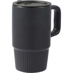 Camden Ceramic Mug with Slide Lid, 13 oz Laser Engraving - Black - Right Angle