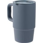 Camden Ceramic Mug with Slide Lid, 13 oz Laser Engraving - Navy - Left Angle 2