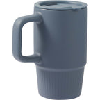 Camden Ceramic Mug with Slide Lid, 13 oz Laser Engraving - Navy - Right Angle 2