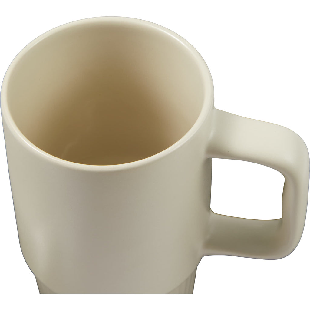 Camden Ceramic Mug with Slide Lid, 13 oz Laser Engraving - Tan - Detail