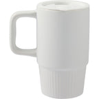 Camden Ceramic Mug with Slide Lid, 13 oz Laser Engraving - White - Back
