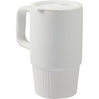 Camden Ceramic Mug with Slide Lid, 13 oz Laser Engraving - White - Left Angle 2
