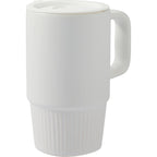 Camden Ceramic Mug with Slide Lid, 13 oz Laser Engraving - White - Right Angle