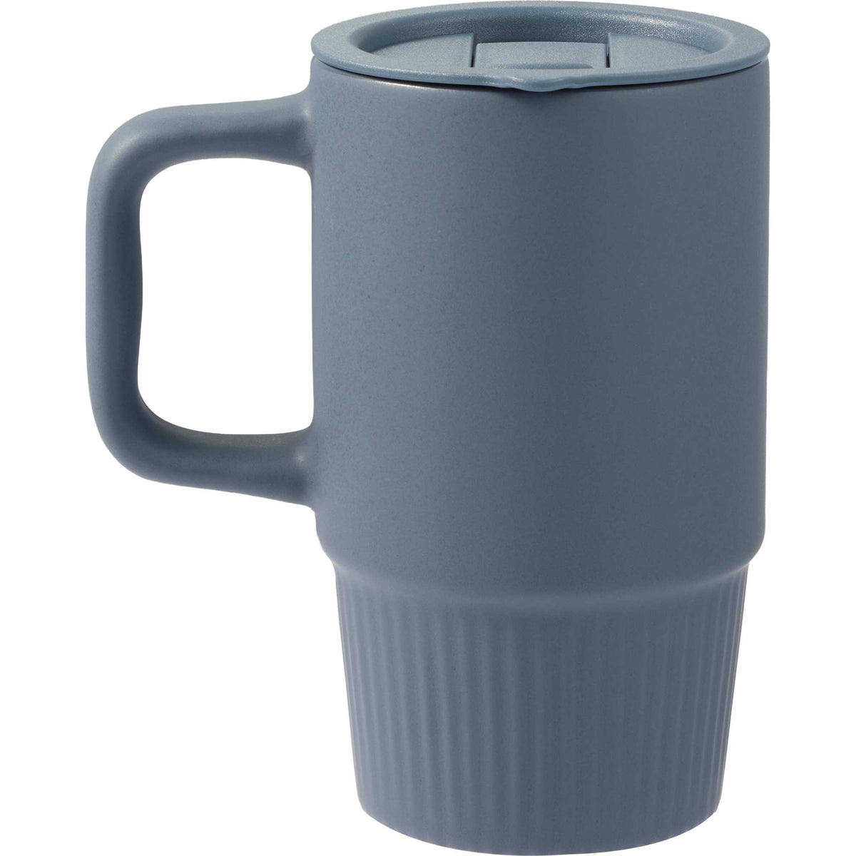 Camden Ceramic Mug with Slide Lid, 13 oz - Navy - Back