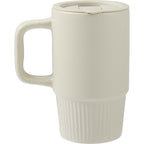 Camden Ceramic Mug with Slide Lid, 13 oz - Tan - Back