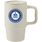 Camden Ceramic Mug with Slide Lid, 13 oz - Tan - Front