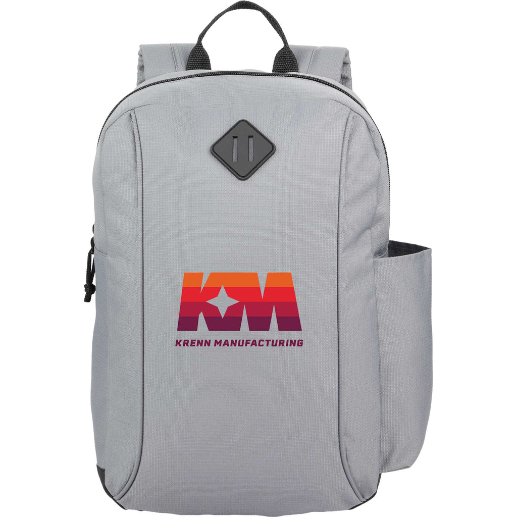 Camden Ripstop Laptop Backpack, 15 Inch Full Color - Gray - Front