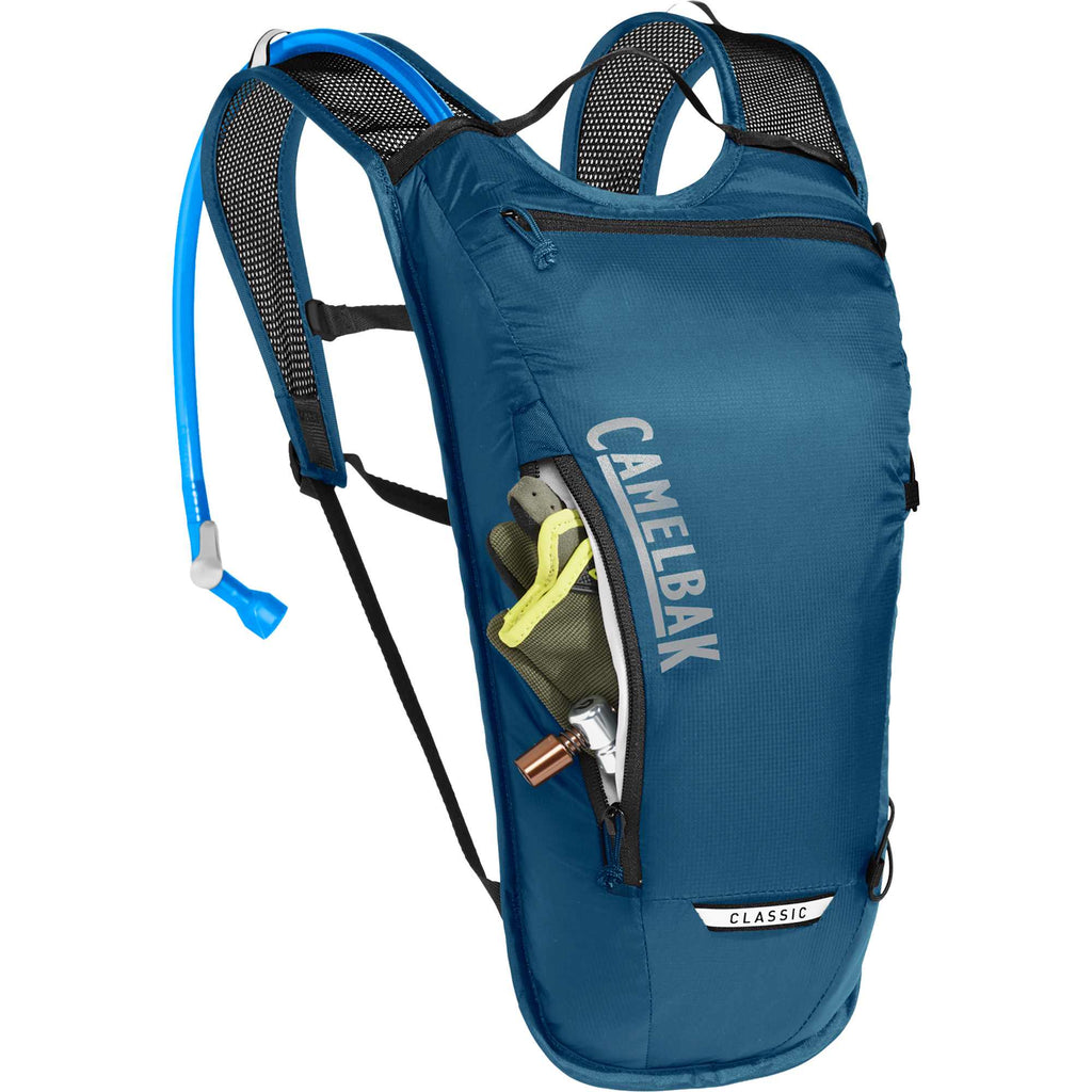 CamelBak Classic Light Hydration Pack, 70 oz Embroidery - Navy - Right Angle Propped