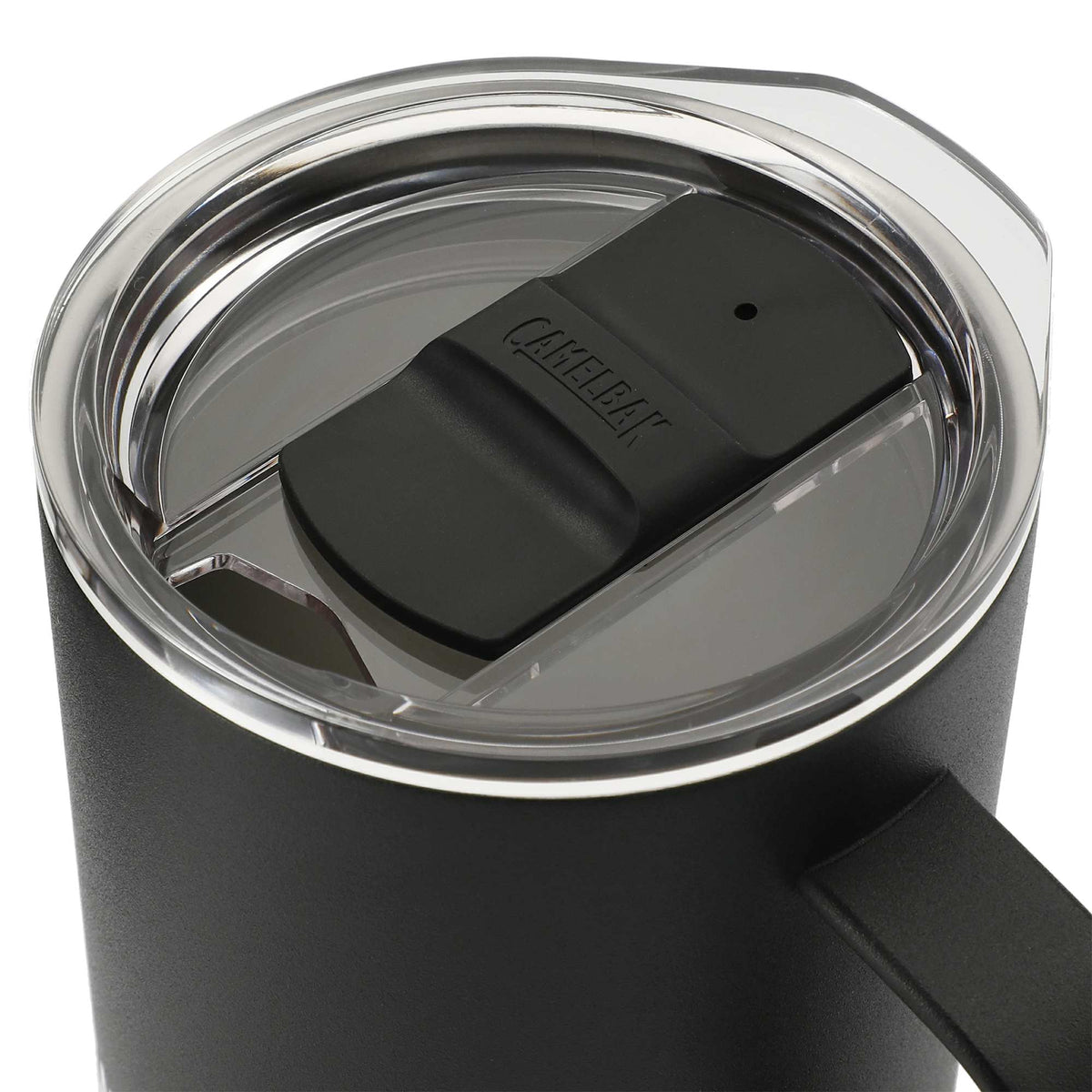 CamelBak Insulated Camp Mug, 12 oz Laser Engraving - Black - Top Open