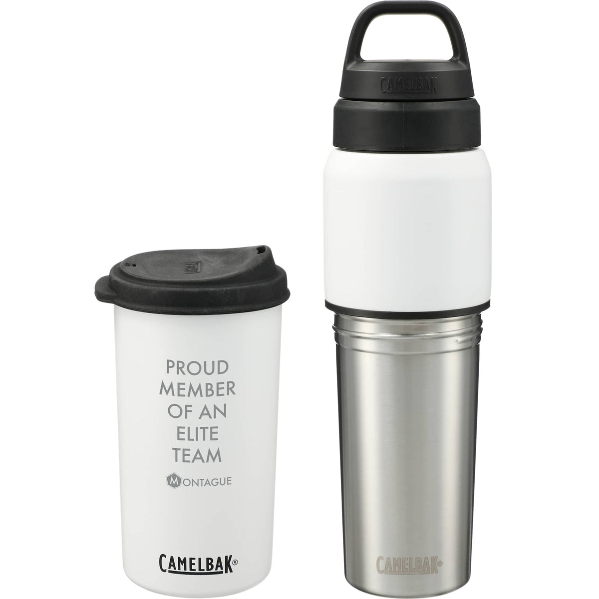 CamelBak MultiBev Bottle with Detachable Cup, 22 oz Full Color - White - Front 3