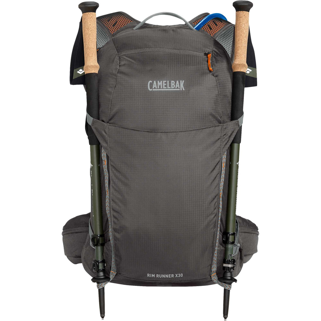 CamelBak Rim Runner X30 Hiking Pack, 70 oz Transfer - Storm Gray - Front Propped 2
