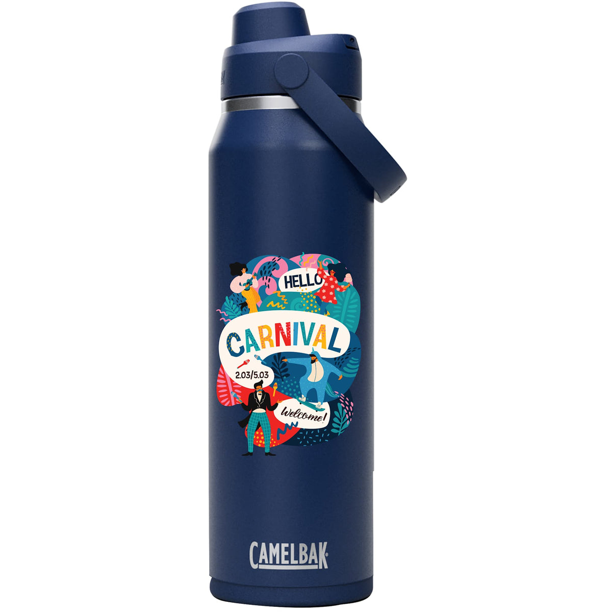 CamelBak Thrive Insulated Chug Bottle, 32 oz Laser Engraving - Navy - Front