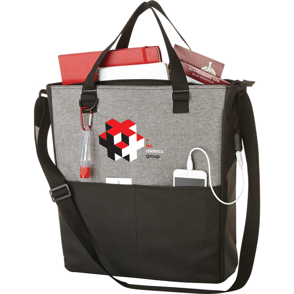 Cameron Convention Tote with USB Charging Port - Graphite - Front