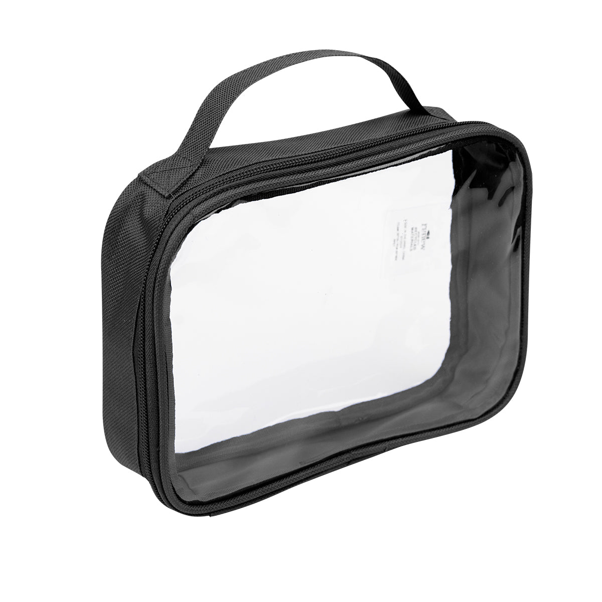 Camila Clear Toiletry Bag in Recycled PET - Black - Angle