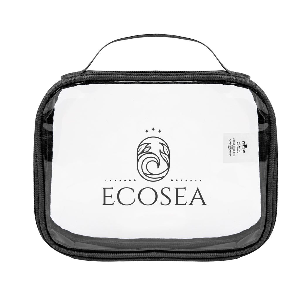 Camila Clear Toiletry Bag in Recycled PET - Black - Silk Screen