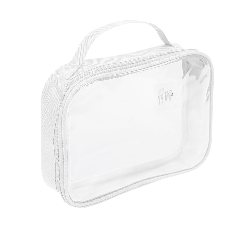 Camila Clear Toiletry Bag in Recycled PET - White - Angle