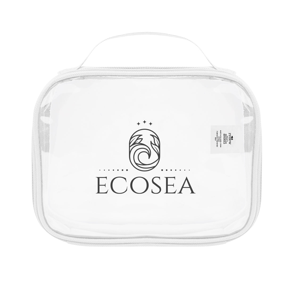 Camila Clear Toiletry Bag in Recycled PET - White - Silk Screen