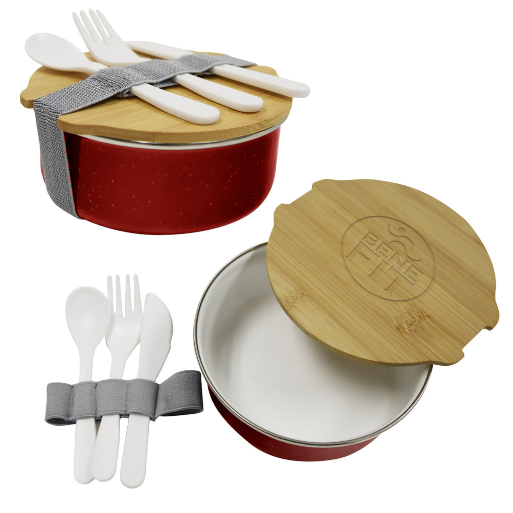 Campfire Circle Bento Lunch Box - Red - Laser