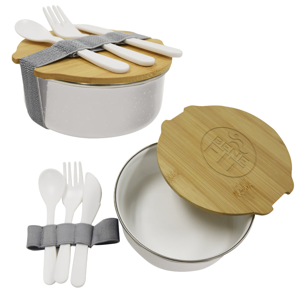 Campfire Circle Bento Lunch Box - White - Laser Engraving