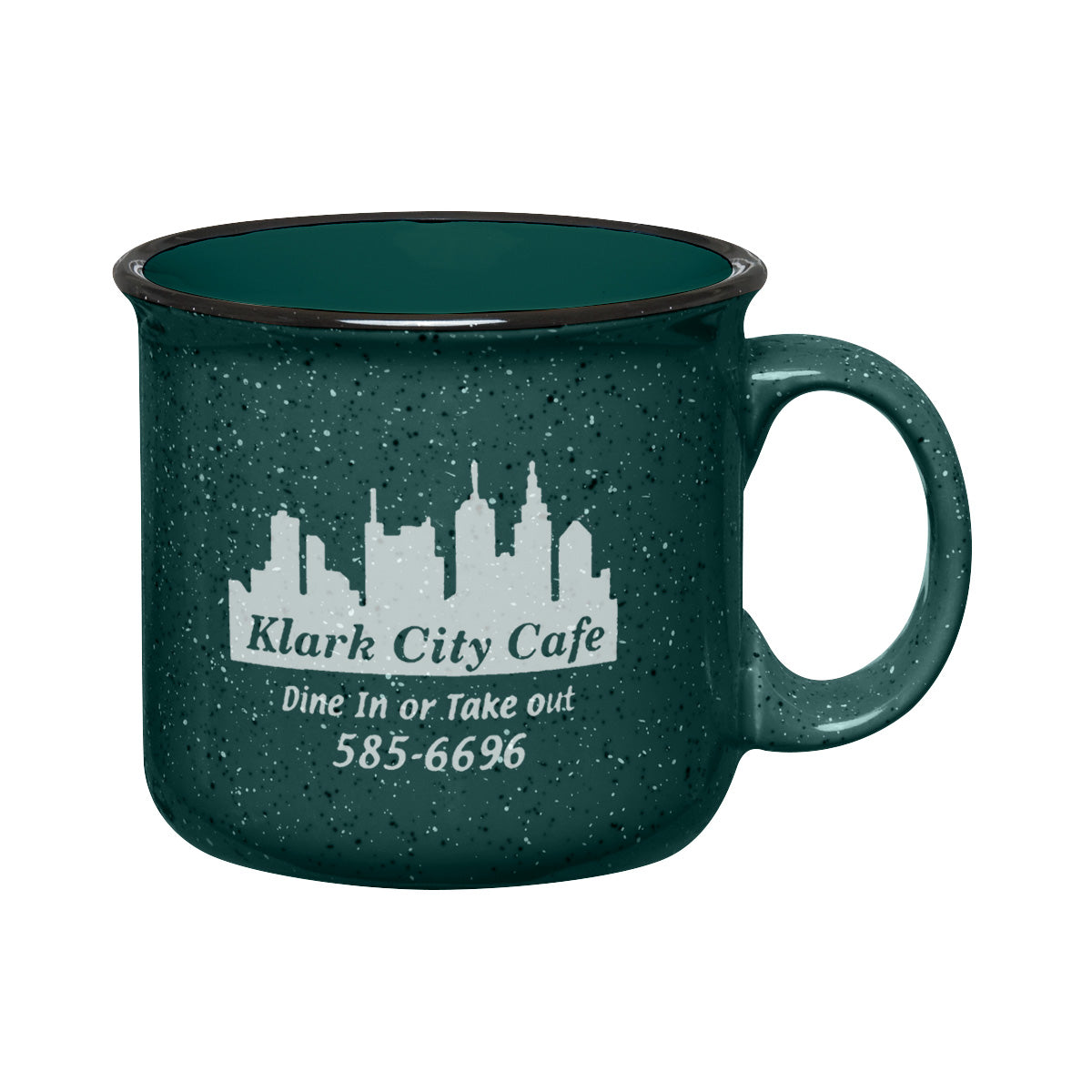 Campfire Mug, 15 oz Laser Engraving - Green - Ceramic