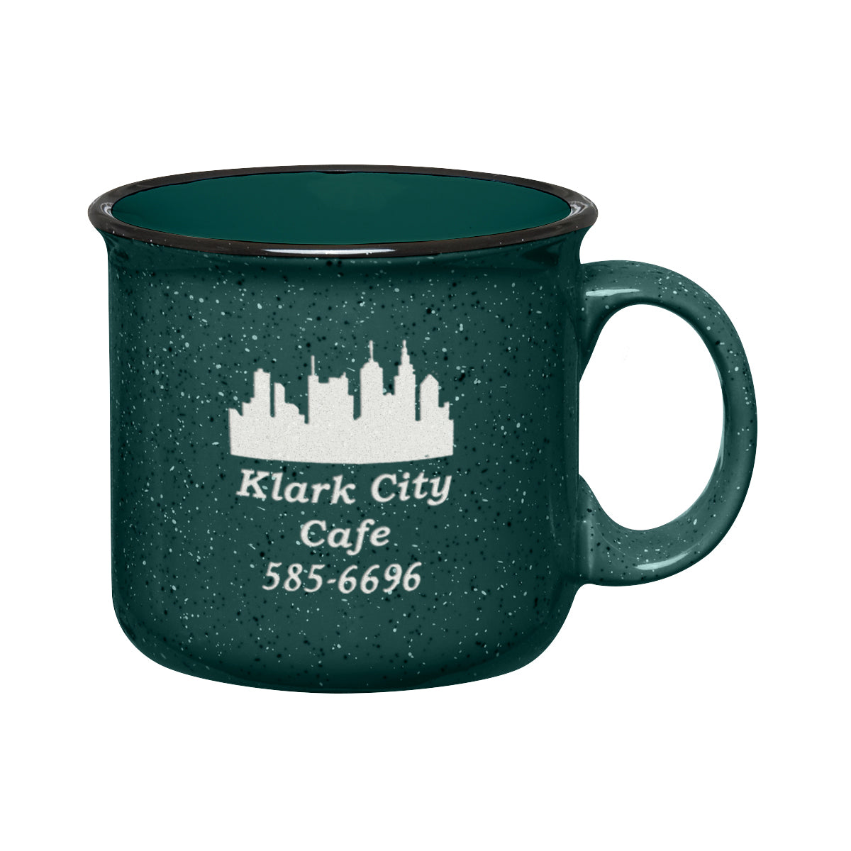 Campfire Mug, 15 oz Laser Engraving - Green - Laser Engraving