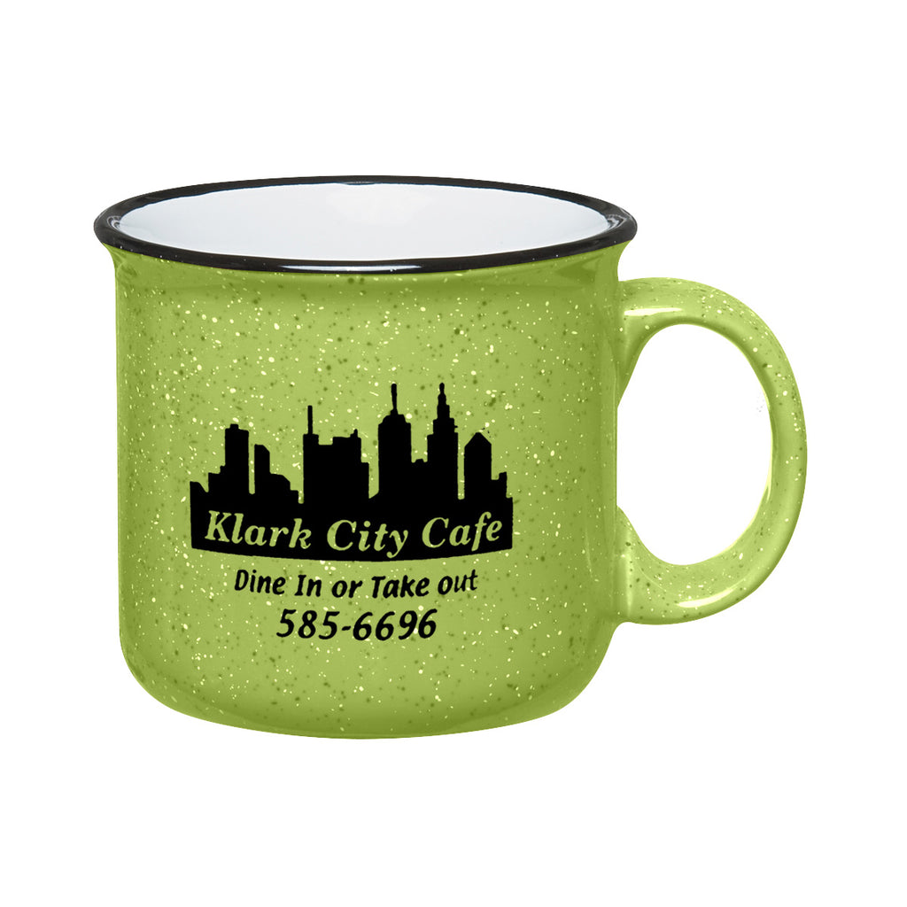 Campfire Mug, 15 oz Laser Engraving - Lime Green - Ceramic